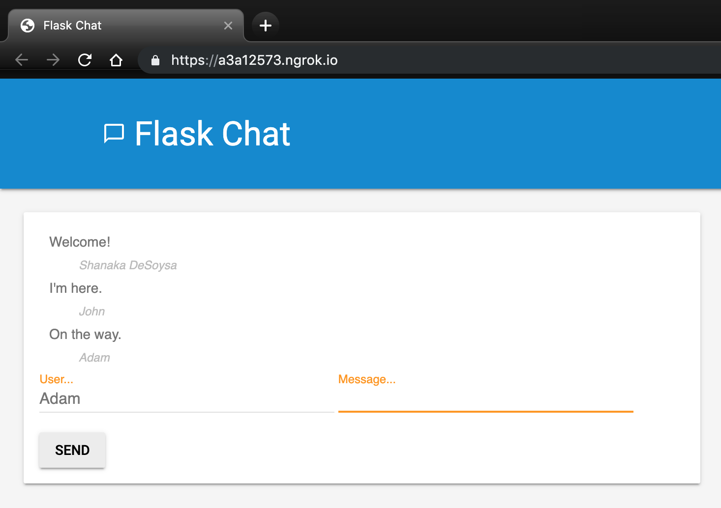 Working Flask Chat app.